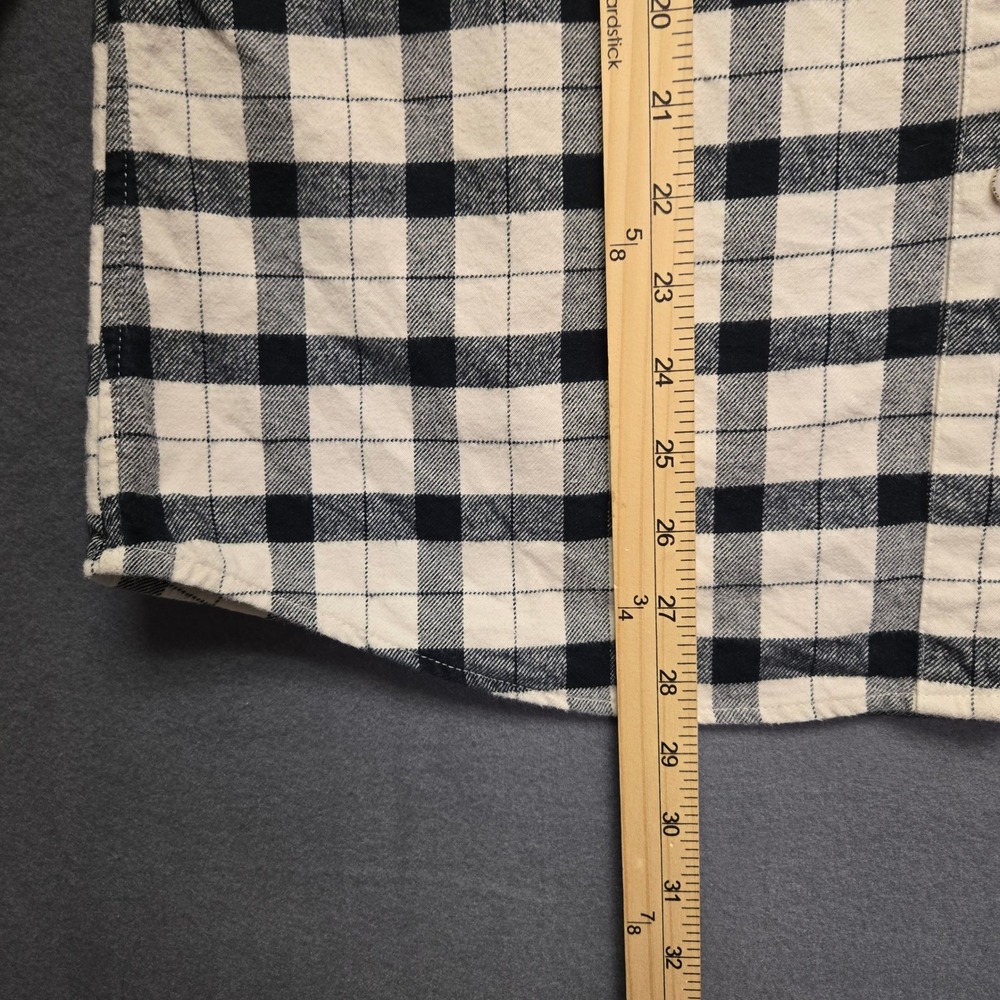 Filson Button Down Shirt Women's L White Black Plaid Cotton Flannel Long Sleeve - Picture 7 of 10